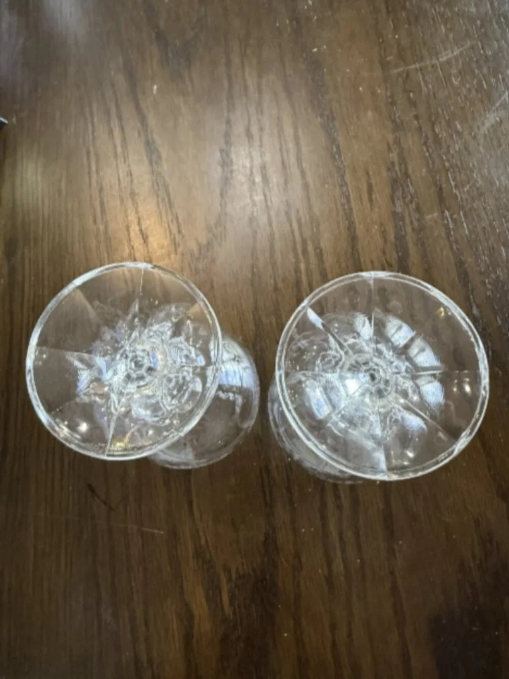 Vintage Bohemia Crystal Queen's Lace Wine Goblets Clear Etched Glass Set Of 2